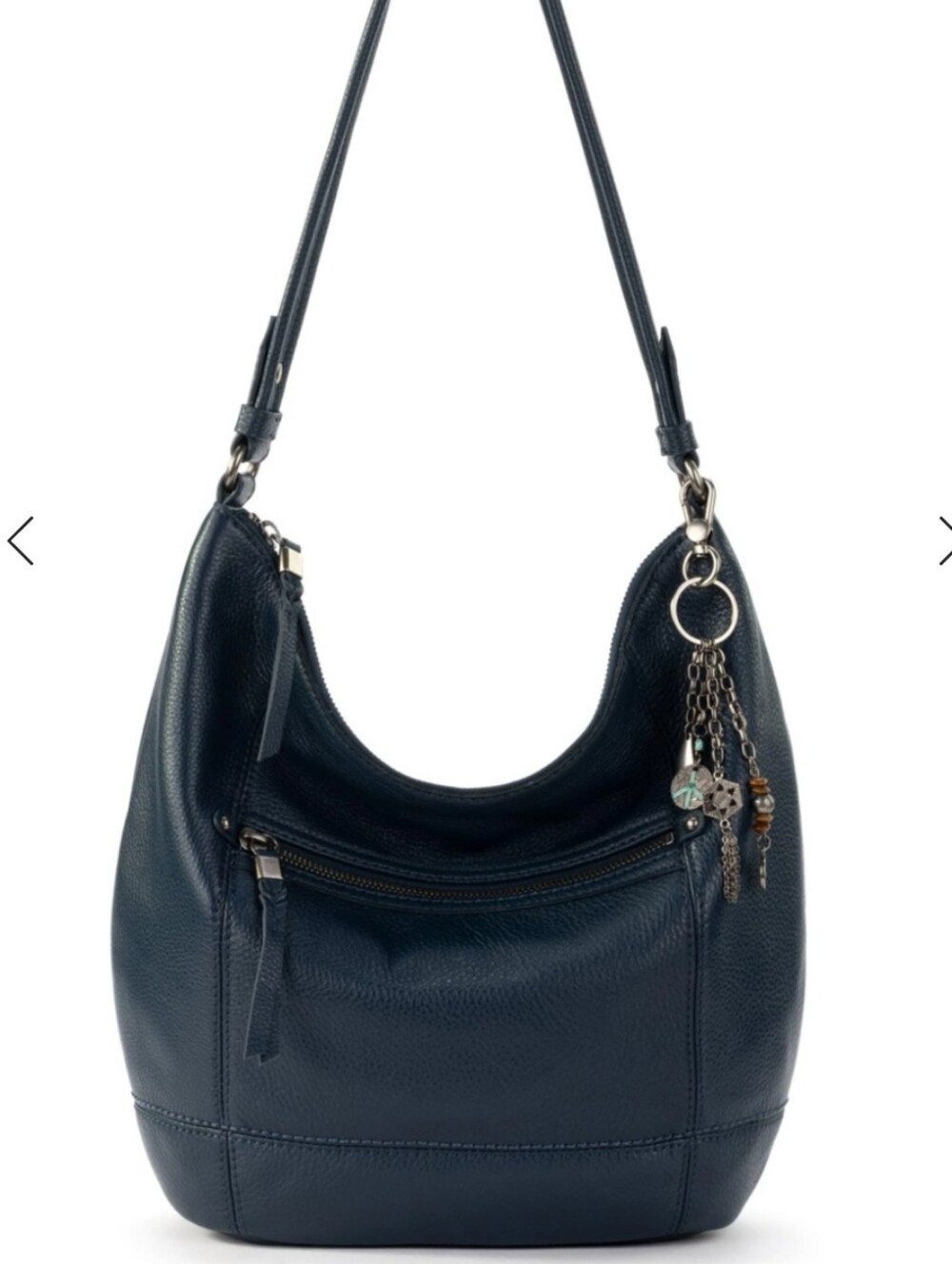 The Sak Indigo Sequoia Leather Hobo Bag with Charms- NWOT